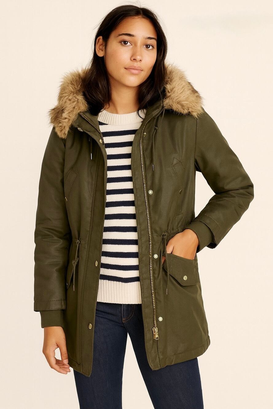 J. Crew Perfect Winter Parka Primaloft Olive Green